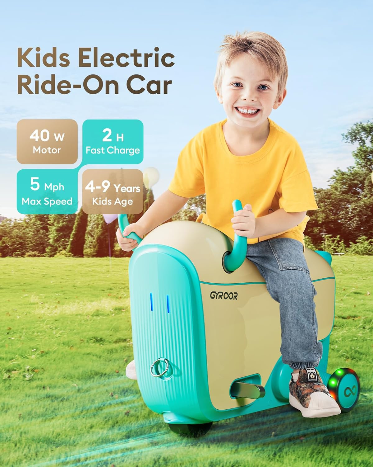 Voiture électrique Gyroor GNU 2-en-1 pour enfants