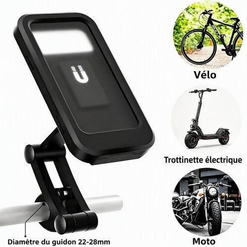 Support Téléphone Etanche  , pour Trottinette  Electrique, Moto et Vélo avec Ecran Tactile 360°