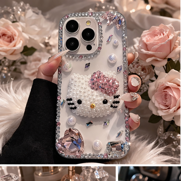 Coque de Luxe iPhone 17 Pro Max avec strass scintillants, paillettes